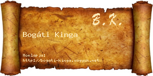 Bogáti Kinga névjegykártya